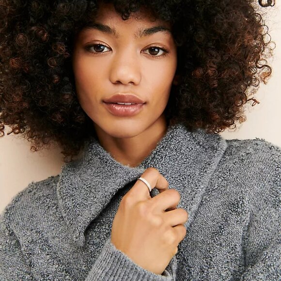 Anthropologie Flat Grey Knit Sweater Coat.  SZ S - Picture 3 of 4